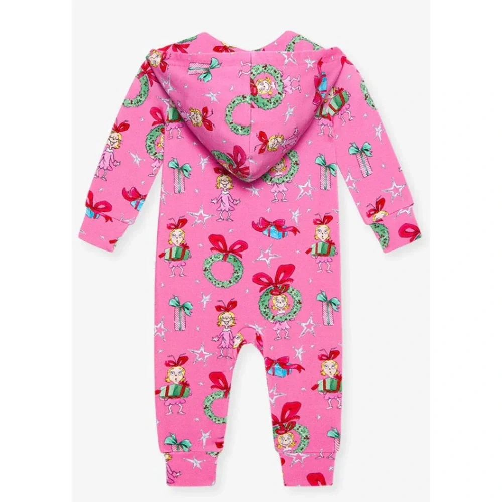 Posh Peanut Dr Seuss Cindy Lou Who  French Terry Hooded Ruffle Romper 2 T 2T NWT